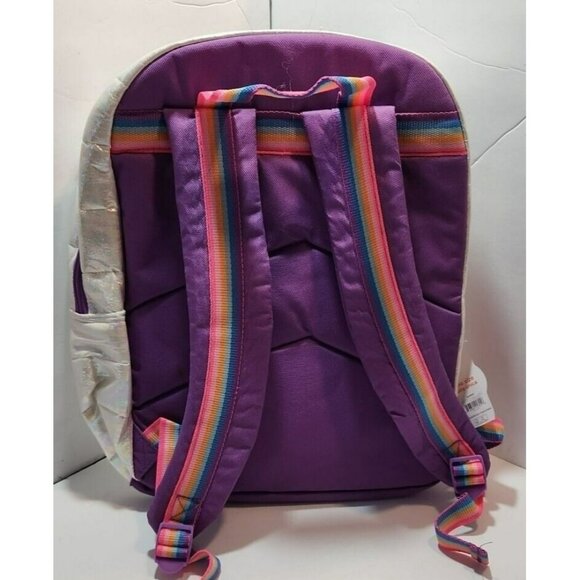 Wonder Nation White Iridescent & Purple Backpack with Rainbow Colored Accents - Picture 3 of 9